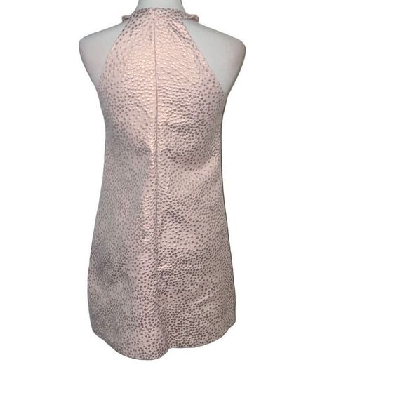Amanda Uprichard Sleeveless Halter Dress Pink Rose Gold Polka Dots sz S Small - Picture 3 of 7